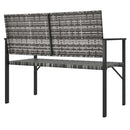 vidaXL 2-személyes szürke polyrattan kerti pad