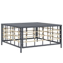 vidaXL antracitszürke polyrattan kerti asztal 70 x 70 x 34 cm