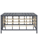 vidaXL antracitszürke polyrattan kerti asztal 70 x 70 x 34 cm
