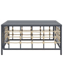 vidaXL antracitszürke polyrattan kerti asztal 70 x 70 x 34 cm