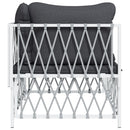 vidaXL fehér szőtt szövet kerti sarokkanapé párnával