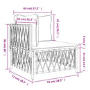vidaXL fehér szőtt szövet kerti sarokkanapé párnával
