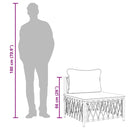 vidaXL fehér szőtt szövet kerti középső kanapé párnával