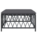 vidaXL antracitszürke szőtt szövet kerti lábtartó párnával