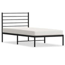 vidaXL fekete fém ágykeret fejtámlával 75 x 190 cm