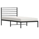 vidaXL fekete fém ágykeret fejtámlával 75 x 190 cm