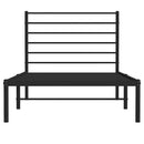 vidaXL fekete fém ágykeret fejtámlával 90 x 190 cm