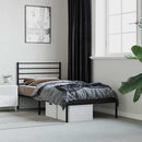 vidaXL fekete fém ágykeret fejtámlával 90 x 190 cm