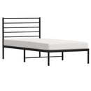 vidaXL fekete fém ágykeret fejtámlával 90 x 200 cm