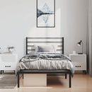 vidaXL fekete fém ágykeret fejtámlával 100 x 190 cm