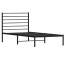 vidaXL fekete fém ágykeret fejtámlával 100 x 190 cm