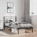 vidaXL fekete fém ágykeret fejtámlával 100 x 190 cm