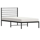vidaXL fekete fém ágykeret fejtámlával 100 x 200 cm