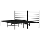 vidaXL fekete fém ágykeret fejtámlával 120 x 200 cm