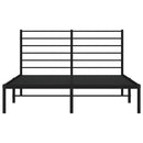 vidaXL fekete fém ágykeret fejtámlával 135 x 190 cm