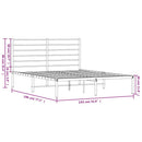 vidaXL fekete fém ágykeret fejtámlával 135 x 190 cm