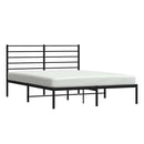vidaXL fekete fém ágykeret fejtámlával 140 x 190 cm