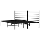 vidaXL fekete fém ágykeret fejtámlával 140 x 190 cm
