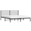 vidaXL fekete fém ágykeret fejtámlával 193 x 203 cm