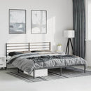 vidaXL fekete fém ágykeret fejtámlával 193 x 203 cm