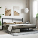 vidaXL fekete fém ágykeret fejtámlával 200 x 200 cm