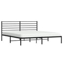 vidaXL fekete fém ágykeret fejtámlával 200 x 200 cm