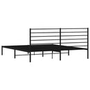 vidaXL fekete fém ágykeret fejtámlával 200 x 200 cm