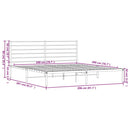 vidaXL fekete fém ágykeret fejtámlával 200 x 200 cm
