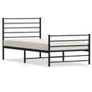 vidaXL fekete fém ágykeret fej- és lábtámlával 80 x 200 cm