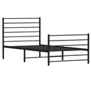 vidaXL fekete fém ágykeret fej- és lábtámlával 90 x 190 cm