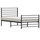 vidaXL fekete fém ágykeret fej- és lábtámlával 90 x 190 cm