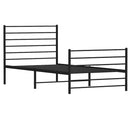 vidaXL fekete fém ágykeret fej- és lábtámlával 90 x 200 cm