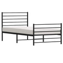 vidaXL fekete fém ágykeret fej- és lábtámlával 90 x 200 cm