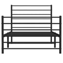vidaXL fekete fém ágykeret fej- és lábtámlával 90 x 200 cm