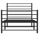 vidaXL fekete fém ágykeret fej- és lábtámlával 100 x 190 cm