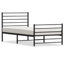 vidaXL fekete fém ágykeret fej- és lábtámlával 100 x 200 cm