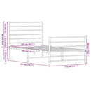 vidaXL fekete fém ágykeret fej- és lábtámlával 107 x 203 cm