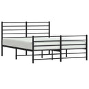 vidaXL fekete fém ágykeret fej- és lábtámlával 120 x 200 cm