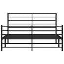 vidaXL fekete fém ágykeret fej- és lábtámlával 120 x 200 cm