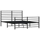 vidaXL fekete fém ágykeret fej- és lábtámlával 140 x 190 cm