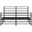 vidaXL fekete fém ágykeret fej- és lábtámlával 140 x 190 cm