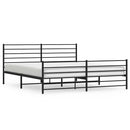 vidaXL fekete fém ágykeret fej- és lábtámlával 183 x 213 cm