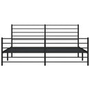 vidaXL fekete fém ágykeret fej- és lábtámlával 193 x 203 cm