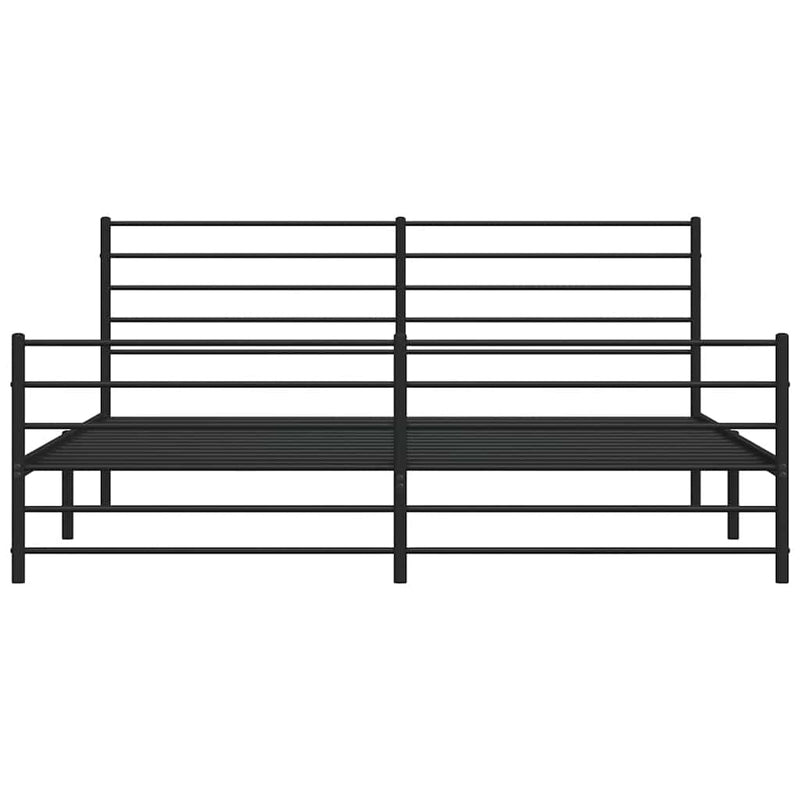 vidaXL fekete fém ágykeret fej- és lábtámlával 193 x 203 cm