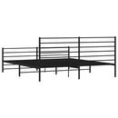 vidaXL fekete fém ágykeret fej- és lábtámlával 193 x 203 cm