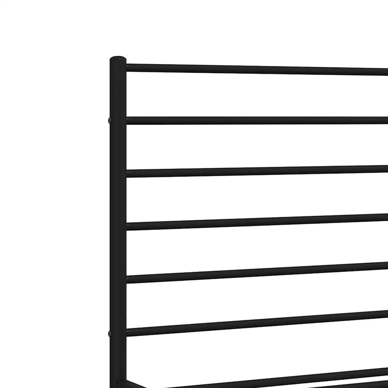 vidaXL fekete fém ágykeret fej- és lábtámlával 193 x 203 cm