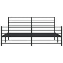 vidaXL fekete fém ágykeret fej- és lábtámlával 200 x 200 cm