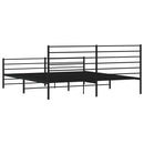 vidaXL fekete fém ágykeret fej- és lábtámlával 200 x 200 cm