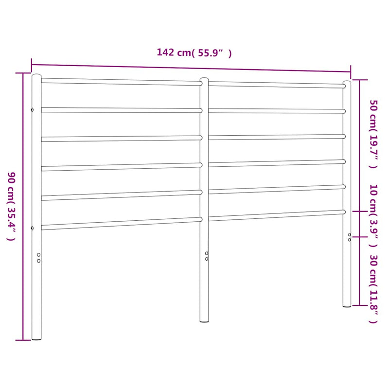 vidaXL fekete fém fejtámla 135 cm
