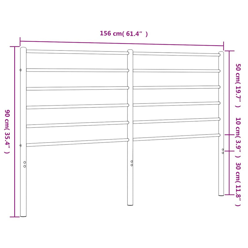 vidaXL fekete fém fejtámla 150 cm